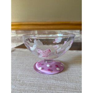 Hand Painted Lolita "Ballerina Swirl" Ice Cream Bowl Dish Pink